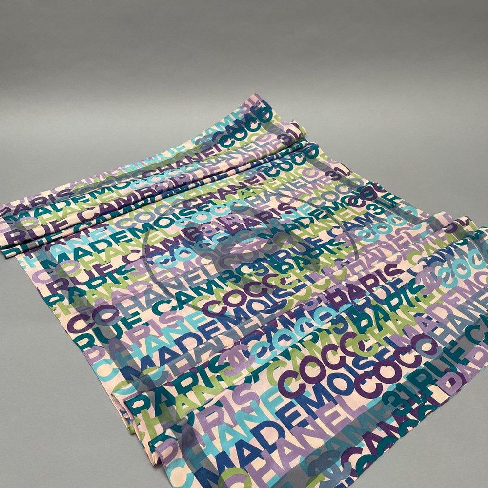COCO CHANEL 31 Rue Cambon Pastel Oversized Silk Scarf / Shawl 62” x 27” with Box